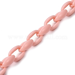 Акриловые кабельные цепи ручной работы, для изготовления цепочек для сумочек, туманная роза, 16x11x6.5 мм, 39.37 дюйм (1 м) на прядь