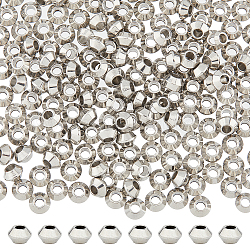 DICOSMETIC 200pcs Metal Spacer Beads 4mm Facted Beads Spacer Seamless Loose Beads Stainless Steel Rondelle Beads Metallic Silver European Beads Bulk for Jewelry Making, Hole: 1.6mm