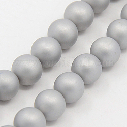 Chapelets de perles de coquille, mat, ronde, gainsboro, 10mm, Trou: 1mm, Environ 42 pcs/chapelet, 16.5 pouce