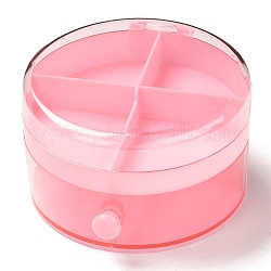 丸いプラスチック製のアクセサリー箱  透明カバー付き11.9x7.1層  ピンク  5cm  [1]区画/ボックス