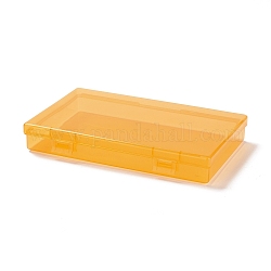 Scatola di plastica, contenitori di stoccaggio tallone, scatola di immagazzinaggio della bocca, rettangolo, arancione, 10.7x17.3x2.65cm