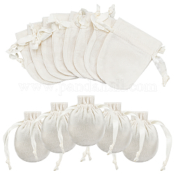 Sacchetti di gioielli in velluto nbeads, sacchetto del regalo, bianco, 10cm