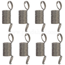 SUNNYCLUE 150Pcs Iron Spring Bead Clamps for Beading Jewelry Making, Gunmetal, 13.9x4mm, Hole: 3.2mm