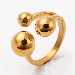 304 anelli in acciaio inox, tondo, oro, formato 6~9, 16~19mm
