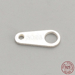 925 link in argento sterling, schede catena, con 925 francobollo, argento, 7x3x0.5mm, Foro: 0.5~2 mm