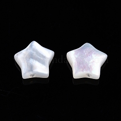 Shell perle bianche naturali, stella, 5.5x5.5x2mm, Foro: 0.8 mm