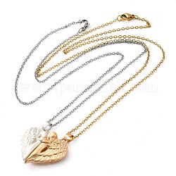 Set di collane con ciondolo a cuore magnetico in lega di 2 pz 2 colori, collane di coppia abbinate per San Valentino, oro, 19.49'' (49.5 cm)