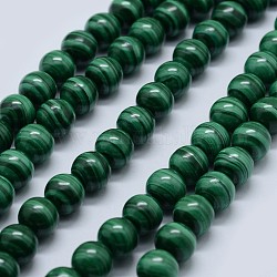 Natur Malachit Perlen Stränge, Klasse AA, Runde, 10 mm, Bohrung: 0.8 mm, ca. 40 Stk. / Strang, 15.5 Zoll (39.5 cm)