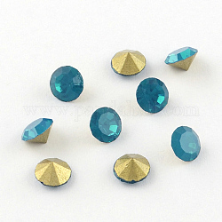 Конусные стеклянные стразы, с покрытием на задной стороне, алмаз, стальной синий, 3.0~3.2 мм, около 144 шт / брутто