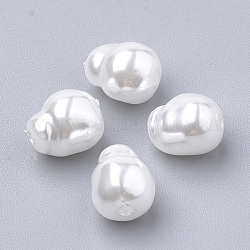 Perles d'imitation en plastique écologique, haut lustre, Grade a, blanc, 7.5x6mm, Trou: 1.2mm