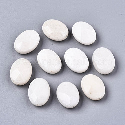 Natürliche weiße Jade Perlen, Oval, 20x15x7~8 mm, Bohrung: 1.2 mm