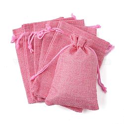 Мешки мешка шнурка упаковки мешка мешка имитационные полиэфирные, фламинго, 13.5x9.5 см