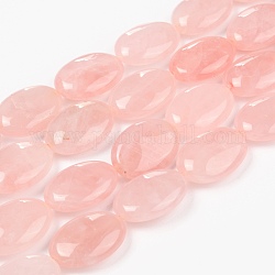 Природного розового кварца нитей бисера, овальные, 25x18x8 мм, отверстие : 1.5 мм, около 16 шт / нитка, 15.75 дюйм (40 см)