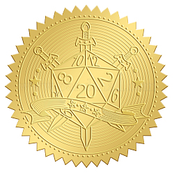 Pegatinas autoadhesivas en relieve de lámina de oro, etiqueta engomada de la decoración de la medalla, patrón de número, 5x5 cm