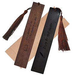 CRASPIRE Wood Bookmark 2 Colors Book Engraved Book Mark Gifts Enjoy the Next Chapter Bookmarks with Tassel Pendant for Book Lovers Teacher Students