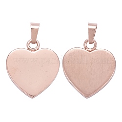 Fashionable 304 Stainless Steel Stamping Blank Tag Pendants, Heart, Rose Gold, 23~25x22x4mm, Hole: 3x6mm