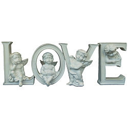 Décorations créatives d'affichage à la maison de lettre d'ange de résine, pour la Saint Valentin, mot d'amour, Aqua, 100mm