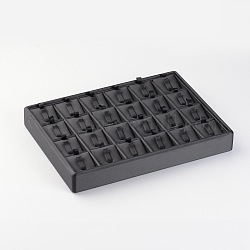 Anelli di legno scatole di presentazione, coperto di cuoio dell'unità di elaborazione, nero, 18x25x3.2cm