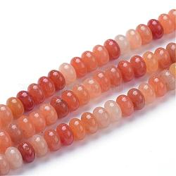 Chapelets de perle d'aventurine rouge naturel, rondelle, 8x5mm, Trou: 1mm, Environ 75 pcs/chapelet, 14.9 pouce
