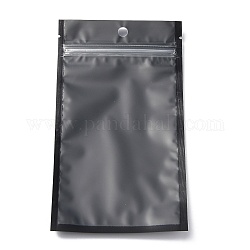Пластиковая сумка с замком на молнии, сумки для хранения, мешок с самоуплотнением, верхнего уплотнения, с окном и вешалкой, прямоугольные, чёрные, 18x10x0.2 см, односторонняя толщина: 3.1 мил (0.08 мм)