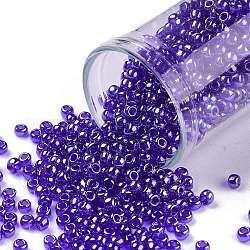 TOHO Round Seed Beads, Japanese Seed Beads, (116) Transparent Luster Cobalt, 8/0, 3mm, Hole: 1mm, about 1110pcs/50g