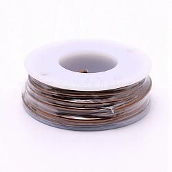 Round Aluminum Wire, with Spool, Coconut Brown, 12 Gauge, 2mm, 5.8m/roll