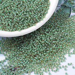 Miyuki runde Rocailles Perlen, japanische Saatperlen, (rr374) türkis gefütterter heller Topasglanz, 11/0, 2x1.3 mm, Bohrung: 0.8 mm, über 1100pcs / Flasche, 10 g / Flasche