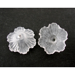 Abalorios de acrílico transparentes, esmerilado, flor, Claro, 11x4.5mm, agujero: 1 mm, al por mayor de pl 561