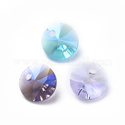 Glass Rhinestone Charms, Faceted, Cone, Mixed Color, 6x3mm, Hole: 1mm