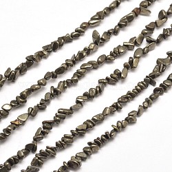 Pirite naturali pepite perline fili, 4~5x2~3mm, Foro: 1 mm, circa 15.7 pollice