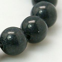 Fili di perline mashan giada tondo naturale, tinto, blu di Prussia, 4mm, Foro: 1 mm, circa 98pcs/filo, 15.7 pollice