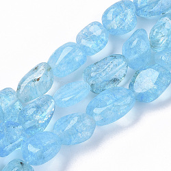 Natürlichem Quarz-Kristall-Perlen Stränge, getrommelt Stein, gefärbt, Nuggets, 10~20x10~17x6~10 mm, Bohrung: 0.8 mm, ca. 28~29 Stk. / Strang, 16.34 Zoll (41.5 cm)