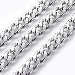 Мужчины обуздать цепи ожерелье, 304 ожерелья нержавеющей стали, с карабин-лобстерами , стиле рок, цвет нержавеющей стали, 23.6 дюйм (60 см)