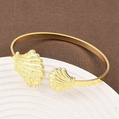 Браслеты-манжеты из латуни с морскими организмами для женщин BJEW-D368-03H-G-1
