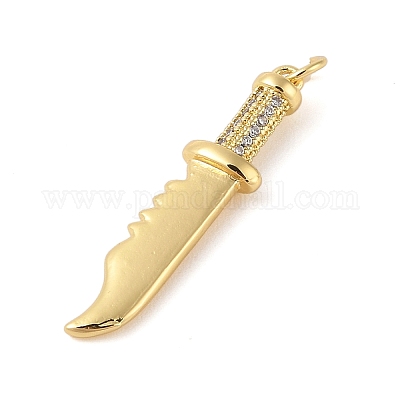 Латунные микропаве прозрачные подвески с фианитом ZIRC-C010-01G-1