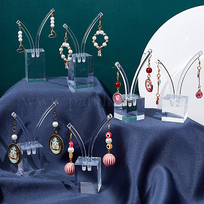 3шт 3 размера прозрачные акриловые подставки для сережек EDIS-WH0022-08-1