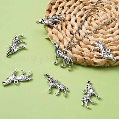 Подвески из сплава воющего волка в тибетском стиле LF1753Y-1