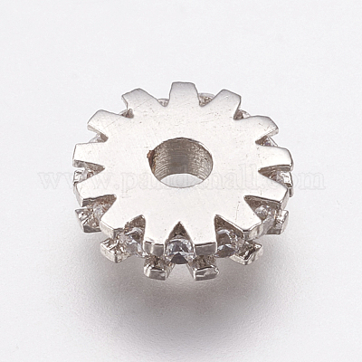Messing Mikro ebnen Zirkonia Perle Spacer&nbsp;ZIRC-E143-21P-1