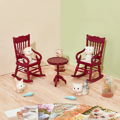 2 шт. деревянный стул-стеллажи для микроландшафта DJEW-PH0001-66-1