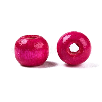 Крашеные натуральные деревянные бусины WOOD-Q006-10mm-11-LF-1