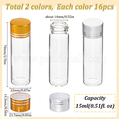 32 шт. 2-х цветные прозрачные стеклянные бутылки-контейнеры для бусин CON-SC0001-13B-1