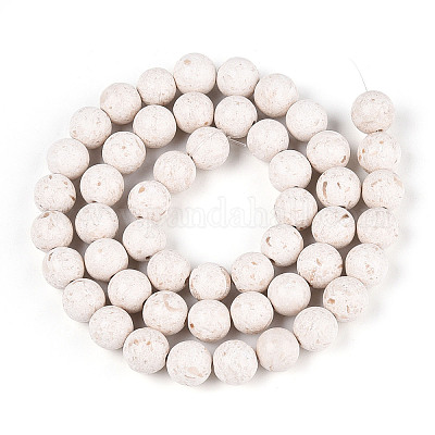 Крашеные бисер пряди природного ископаемого G-T139-8mm-66A-1