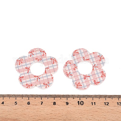 Акриловые подвески с цветочным принтом OACR-T028-06F-1