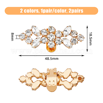 2 пара 2-х цветных съемных украшений для обуви в виде цветов AJEW-HY0001-15-1