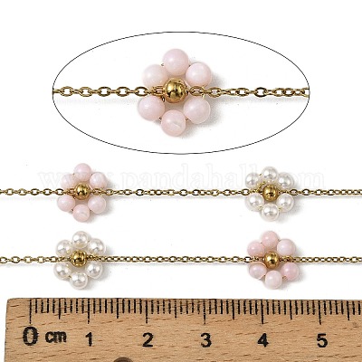 Цепи из нержавеющей стали 304 ручной работы с бусинами CHS-L031-11G-04-1