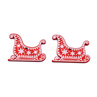 Рождественские большие подвески из окрашенного дерева WOOD-N005-101A-1