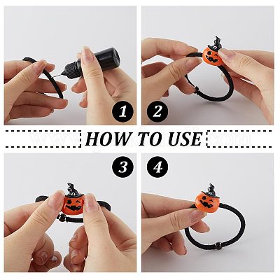 40 шт. 4 стиля кабошоны из непрозрачной смолы на тему Хэллоуина RESI-GF0001-09-1