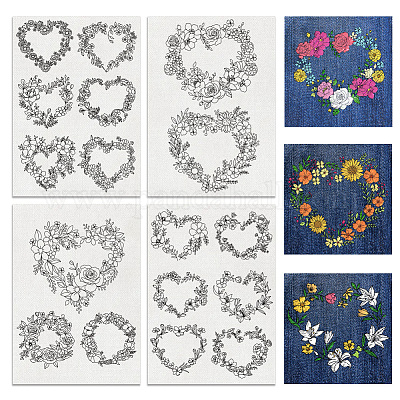 4 лист 11.6x8.2-дюймовых рисунков вышивки палочками и стежками DIY-WH0455-151-1