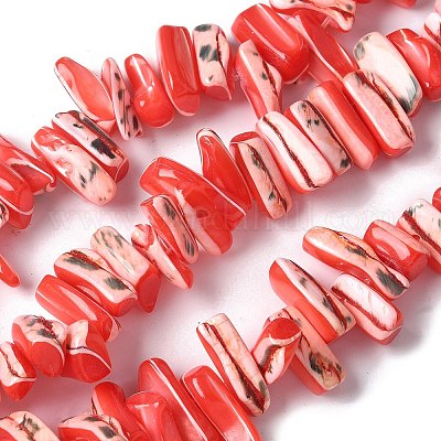 Окрашенные нити натуральных бусин-ракушек трохуса SSHEL-C013-09D-1