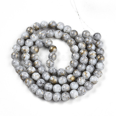 Выпечка окрашенные стеклянные бусины пряди X1-DGLA-N003-10mm-B01-1